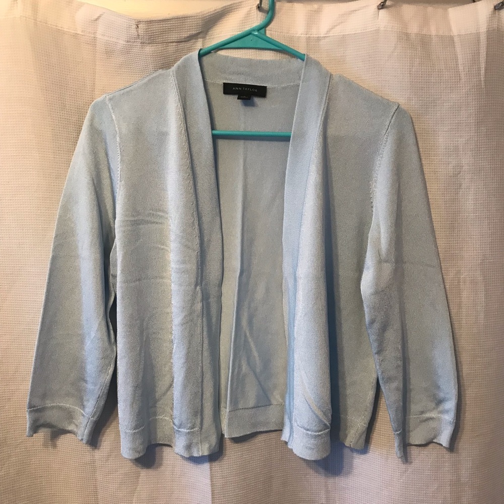 NWOT Ann Taylor Silky Blue Caridgan